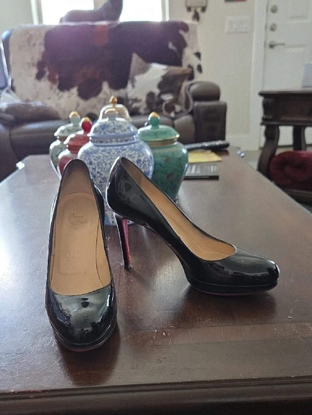 Christian Louboutin Black Patent High Heel Pumps